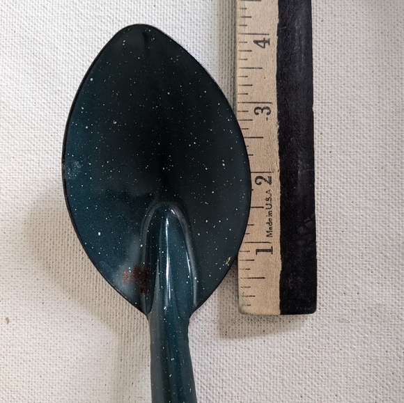 Vtg Graniteware Green Ladle & Spoon Lot Enamel Rare Rustic B2 - Picture 7 of 10